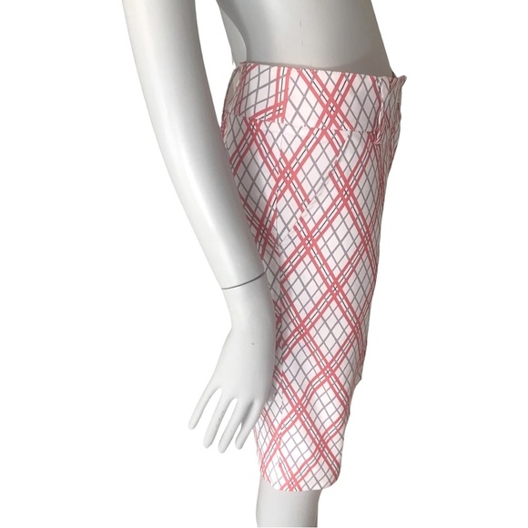 GG BLUE Golf Shorts Diamond Plaid Long Short Red White Grey Size 6 - Picture 5 of 16